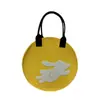 Bolsa de fieltro para el Festival de Medio Otoño, Bolsa de fieltro verde, Bolsa de regalo de embalaje engrosada para el Festival de Medio Otoño, Bolsa de regalo personalizada creativa