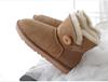 3352 Botas de Nieve de Piel de Oveja Cálidas de Invierno para Mujer de Caña Corta Antideslizantes Casuales Acolchadas de Cuero de Lana Zapatos de Nieve