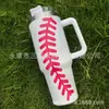 Taza Térmica Serie Béisbol 40 oz Acero Inoxidable 304 Asa con Popote para Coche Protección Frío Taza de Hielo