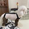 Mascota Perro Teddy Estampado Leopardo Pantalones Sucios Antipolvo para Salir Que Oso Teddy Antipolvo Estampado Leopardo Universal Ropa Pequeña