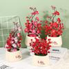 Suministro Directo de Fábrica de Plantas Artificiales en Maceta, Rosas, Perfumes, Lirios, Flores Falsas, Plantas Verdes, Adornos Florales Simulados con Decoración de Maceta