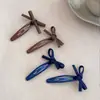 Pinza para el pelo de mezclilla con lazo dulce versátil estilo coreano, pasador lateral lindo, pinza BB, accesorio para el pelo para mujer