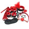 Juguetes sexuales para adultos sm tortura felpa juego de diez piezas juguete de entrenamiento de esclava collar de cuero látigo juego de ataduras