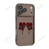 Funda para Teléfono Estilo Oscuro Corazón de Calavera para iPhone 17 Pro Max Suministro de Halloween Funda Mate de Ventana Grande Agradable al Tacto