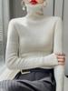 Cuello alto Otoño e Invierno 2024 Estilo Coreano para Mujer Cuello Apilado Manga Larga Suéter Tejido para Mujer Jersey Interior Ajustado Camiseta Básica