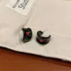 Pendientes de Amor Azules con Esmalte Goteado de Lujo Ligero para Mujer Pendientes con Diseño de Aguja de Plata de Doble Uso Nuevos Pendientes de Perlas de Verano
