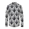 Camisa de manga larga con solapa y sin plancha para hombre, nueva tendencia, con estampado digital, informal, de moda, 3009