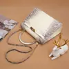 Bolso de Mujer Kelly Segunda Generación de Panza de Cocodrilo Transfronterizo de Europa del Este Bolso de Mano Blanco del Himalaya Bolso de Hombro Cruzado de Moda