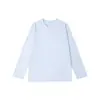 Camiseta de Manga Larga para Hombre de Algodón Puro Pesado 230g, Cuello Redondo, Corte Holgado, Unisex, Blanco Puro, Camiseta Base que Cubre el Cuerpo, Moderna y Versátil