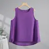 Chaleco Interior de Tirantes Sin Mangas de Algodón y Lino Color Sólido Estilo Retro Artístico para Mujer, Verano, Delgado, Adelgazante, Versátil, Camisa Pequeña
