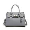 Bolso de Comercio Exterior para Mujer, Primavera 2025, Nuevo Bolso de Hombro Simple de Color Sólido Europeo y Americano, Elegante Bolso de Mano con Estampado de Litchi