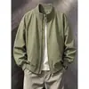 Chaqueta Bomber Marrón Melanoid con Cuello Alto para Hombre Primavera y Otoño Streetwear Chaqueta Corta Genial Ropa de Trabajo Americana Chaqueta de Béisbol Venta al por Mayor