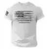 Camiseta Redonda de Manga Curta Estampada 3D Cruz Masculina