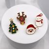 Crachá de Natal personalizado dos desenhos animados Emblema da série de Natal Papai Noel Presente de feriado broche crachá de metal