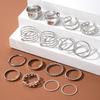 Nuevo anillo multiarticulado abierto transfronterizo de 16 piezas, joyería de amor, diseño femenino, sentido de nicho, joyería geométrica