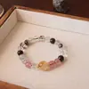 Pulseira de Cristal Natural Cristal Fantasma Verde com Contas Novo Estilo Chinês Citrino Pi Xiu Pulseira de Design Avançado