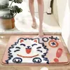 Alfombra de suelo de cachemira sintética con forma de fruta dopamina, bonita alfombra de baño, absorbente de agua, antideslizante, resistente a la suciedad, adecuada para el lado de la cama del dormitorio