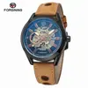 Reloj Mecánico Semiatomático Impermeable Casual de Moda para Hombre Estilo Europeo y Americano Forsining con Movimiento Mecánico Hueco
