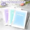 Cuaderno de Inglés B5, Cuaderno de Hojas Sueltas No Irritante, Cuaderno de Espiral Desmontable, Cuaderno de Hojas Sueltas de Cuatro Líneas y Tres Cuadrículas, Cuaderno de Secundaria