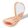 Nueva caja de espejo con carcasa portátil, juego de 5 piezas multifuncional de brochas para maquillaje, brocha para sombra de ojos en polvo suelto, herramientas de belleza para principiantes