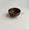 Tigela de Iogurte Aveia de Coco Tigela de Madeira Tigela de Casca de Coco Salada Aveia Sobremesa Frutas Utensílios de Mesa para Café da Manhã com Colher Tigela de Madeira