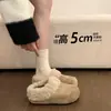 Pantuflas de Piel Gruesas Versátiles de Moda Retro para Mujer Invierno 2026 Uso Exterior Calientes Cómodas con Felpa Zapatos de Algodón Birkenstock