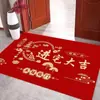 Nueva Alfombra Festiva Roja Estilo Chino para Entrada del Hogar, Felpudo para Recibidor de Año Nuevo, Alfombrilla Antideslizante para Umbral
