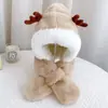 Conjunto de Gorro y Bufanda Caliente Todo en Uno Invierno Engrosado Cálido Peluche para Bebé Gorro Cortavientos con Protección para Orejas para Niños y Niñas