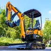 Mini escavadeira de construção de jardim tipo esteira HT18, escavadeira para renovação de terras agrícolas, escavadeira multi-cenário do fabricante original