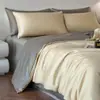 Casa Luz Luxo Verão Sensação Fresca Seda de Gelo Roupa de Cama Conjunto de Quatro Peças Dormitório de Alto Padrão Capa de Edredom Lençol Conjunto de Três Peças Estilo Lençol com Elástico