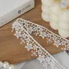 Lentejuela de Encaje Bordado Soluble en Agua de Poliéster Negra y Blanca con Forma de Estrella Fina de 2.0 cm Juguete Hecho a Mano para DIY Accesorios Decorativos para Ropa