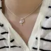 Collar Colgante de Gato Lindo y Dulce con Forma de Corazón de Circonita Rosa con un Elegante Diseño de Estrella para Mujer, Cadena de Clavícula Moderna y de Alta Gama