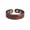 Anillos de Energía Magnética Retro Color Cobre Rojo Europeos y Americanos Transfronterizos para Hombres y Mujeres, Anillos Magnéticos Abiertos al por Mayor