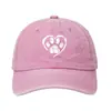 Gorra de Béisbol Lavada Suave con Estampado de Letras Simples y Corazón Estilo Coreano Moda para Mujer Protección Solar para Exteriores en Todas las Estaciones Gorra de Pico de Pato