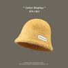 Sombrero de pescador de piel de conejo estilo coreano de moda Iron Standard para mujer, sombrero de lavabo pequeño, versátil, cálido y con aspecto de cara que cubre la cara, sombrero de cubo para otoño e invierno.