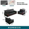 Conjunto de Sofá de Escritório com Mesa de Centro de Madeira Maciça Couro Genuíno Simples Moderno 1+1+3 Recepção de Negócios Reunião de Convidados