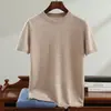 Suéter de punto para hombre, manga corta, cuello redondo, sencillo y casual, nuevo estilo otoño/invierno, color liso, adecuado para ropa de negocios, y se puede usar como capa base