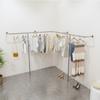Estante de Exhibición para Tienda de Ropa Barra para Colgar Ropa de Pared Acero Inoxidable Dibujado alambre Plata Popular en Internet Ropa de Mujer Ropa de Niño Estante de Exhibición de Piso a Piso