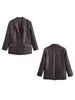 Comércio Exterior Transfronteiriço Spot 2025 Estilo Europeu e Americano Feminino Outono Nova Moda Retrô Blazer de Dois Botões Jaqueta de Couro
