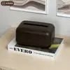 Caja de Pañuelos Estilo Medieval con Veta de Madera Sala de Estar Lujo de Gama Alta Accesible Caja de Pañuelos de Gama Alta Caja de Almacenamiento para Pañuelos de Papel de Escritorio del Hogar