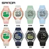 Reloj Electrónico Deportivo Multifuncional Luminoso Sanda para Hombre, Cronómetro Impermeable, Reloj para Estudiantes con Temporizador, Reloj Personalizado de Doble Hora para Mujer
