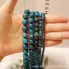 Shixi Jewelry Piedra Natural Apatita Azul Cuentas Sueltas Cuentas Redondas Pulsera de Cristal Pulsera Div Accesorios de Joyería Productos Calientes