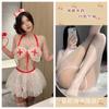 Lingerie Sexy de Ou Shilin Roupa de Enfermeira Sedutora Conjunto Sedutor para Mulheres Fofo Sem Remoção Paixão Cosplay Desejo Puro Renda de Rede