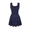 Vestido Tricô Jacquard Estilo Desejo Puro, Nova Coleção Primavera/Verão, Ajuste na Cintura, Slim Fit, Cor Sólida, Vestido Curto Doce e Picante, Vestido Regata