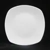 Venta al por mayor de fábrica Plato Cuadrado de 7 pulgadas Vajilla de Cerámica Plato Plano Cuadrado Blanco Occidental Plato de Cerámica para Hotel