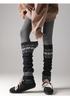 Calcetines Apilables para Mujer en Otoño e Invierno, Calcetines de Punto Cálidos Estilo Fair Isle Retro, Calcetines de Pantorrilla Apilables Estilo Coreano Europeo y Americano con Copos de Nieve Navideños