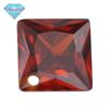 Huagang Gem Single Hole Princess Square Point Garnet CZ Zircon Bare Stone Atacado Canto Perfurado Jóias
