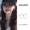 Pendientes de Plata de Ley S925 con Cierre de Mariposa, Mismo Estilo que Zhang Jingyi, Pendientes de Aro Grandes con Perlas, Pendientes de Aro Lisos Populares de Alta Gama para Caras Redondas