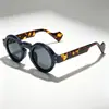 Novos Óculos de Sol Redondos Pequenos Estilo Hip-Hop Transfronteiriços para Homens e Mulheres, Estilo Punk Street Retro Óculos de Sol Anti-UV