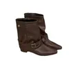 Botas de otoño de puntera cuadrada baja adelgazantes con hebilla, botas de moda, botines cortos versátiles de cuero sintético, nuevo estilo para mujer